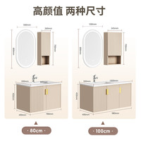 DONGPENG 东鹏 智能浴室柜组合 卡其色-智能镜柜