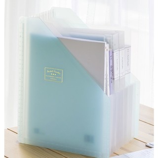 淡彩曲奇可立式风琴包 透明 竖款 A4 12层13袋