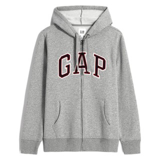 Gap 盖璞 男女款拉链卫衣外套 618866 浅灰色 XXS