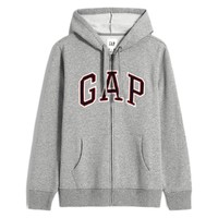 Gap 盖璞 男女款拉链卫衣外套 618866 浅灰色 S