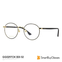 GUCCI 古驰 眼镜框肖战同款复古金属圆框清新简约时尚框架镜 GG0297OK 003 52码
