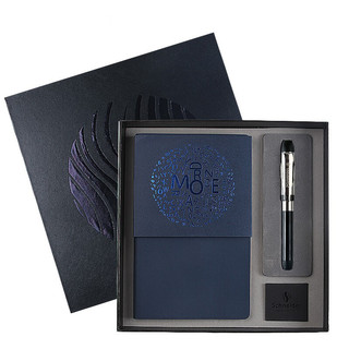 Schneider 施耐德 钢笔 智者系列 2261 蓝色 F尖 蓝色墨胆+笔记本礼盒装