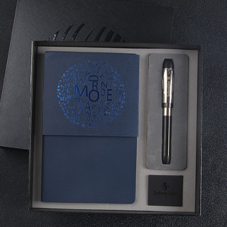 Schneider 施耐德 钢笔 智者系列 2261 蓝色 F尖 蓝色墨胆+笔记本礼盒装