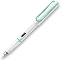 Prime会员：LAMY 凌美 钢笔 EF 极细字 Safari 彩色笔夹 白色 L19WTA-EF 两用式 水色笔夹 限定