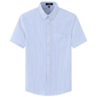 FIRS 杉杉 男士短袖衬衫 FQC212NJFD01 蓝条纹 41