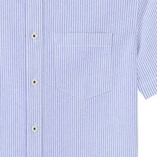 FIRS 杉杉 男士短袖衬衫 FQC212NJFD01 蓝条纹 43