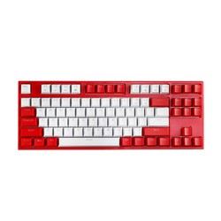 QRTECH 麦本本 DMK02 机械键盘 87键 红轴 红白色