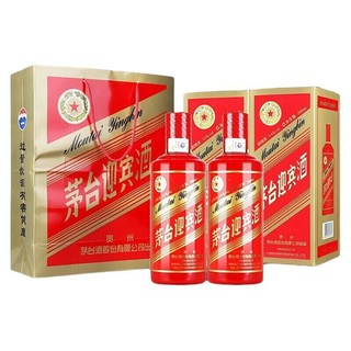 MOUTAI 茅台 迎宾酒 中国红 2019年 53%vol 酱香型白酒 500ml*2瓶 整箱装