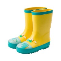 柠檬宝宝 LE021018 儿童雨鞋 黄色恐龙 27码