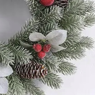 多美忆 圣诞树藤条花环 35cm 直雪款