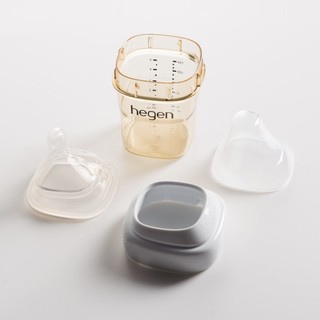 hegen PPSU奶瓶套装 4只装 150ml 0-3月+240ml 3-6月++储物盖 4个+密封套环 4个+吸奶转换器 2个