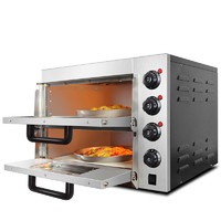 Lecon 乐创 商用披萨烤箱双层烘烤炉 二层二盘烘焙蛋挞鸡翅电烤箱
