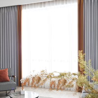 布蝶轩 涟波纹窗帘 银灰+爱马仕橙 2*2.6m-2.5*2.6m