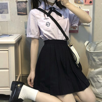 东京岁时记JK JK制服 泡泡袖泰式衬衫 短袖刺绣款
