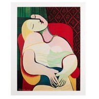 雅昌 毕加索 抽象油画《梦幻》46×35cm 卡纸画