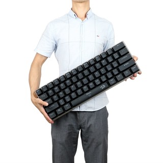 REDRAGON 红龙 K605 61键 有线机械键盘 黑色 青轴 RGB