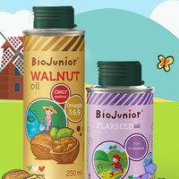 88VIP：BioJunior 碧欧奇 食用油组合装 2口味 400ml（核桃油250ml+亚麻籽油150ml）