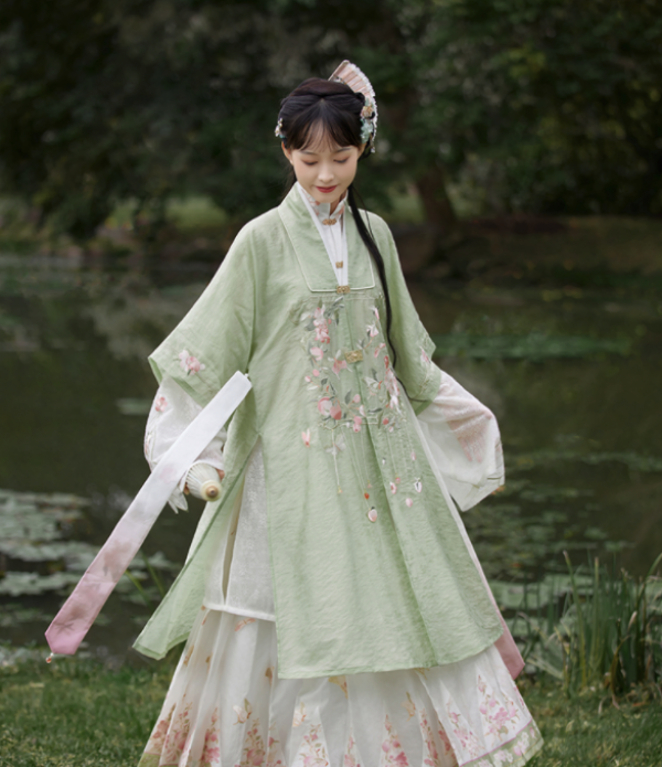 七月夕海棠醉桃明制汉服改良绣花天丝外衫22tb03htzt