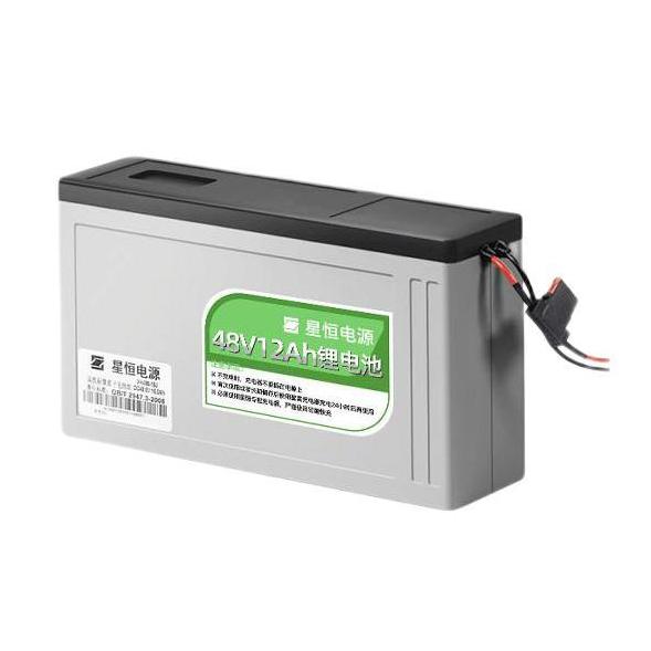 星恒 长寿王 电动车电池 48V12Ah锂电池 灰色 (含麦克风充电器)