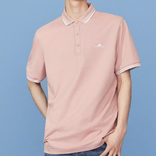 HLA 海澜之家 x 中国航天·太空创想 男士短袖POLO衫 HNTPW2U006A 粉红 M