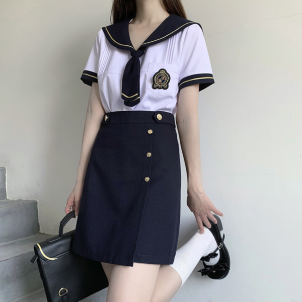 Violabella 丸子酱 JK制服 女神降临 韩式制服套装 短袖上衣