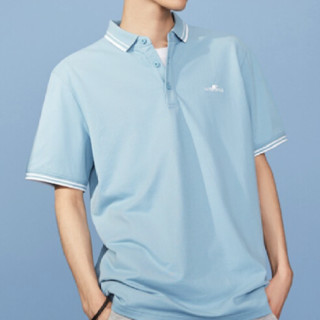 HLA 海澜之家 x 中国航天·太空创想 男士短袖POLO衫 HNTPW2U007A 浅蓝 S