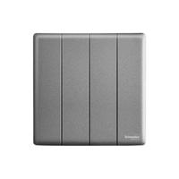 Schneider Electric 施耐德电气 珍铂系列 四联单控开关 烟云灰