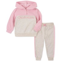 Calvin Klein Baby Girls 2-Pc. Hooded Fleece Top & Pants Set