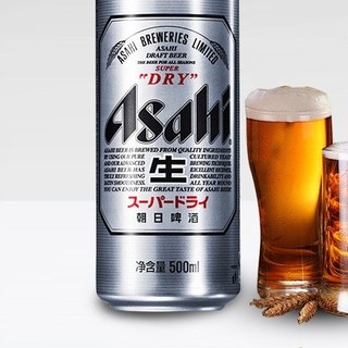 Asahi 朝日啤酒 朝日超爽 生啤酒 500ml*6听