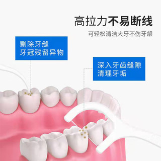 沃米 高拉力牙线棒牙签便携洁净护龈细滑牙缝刷  300支装