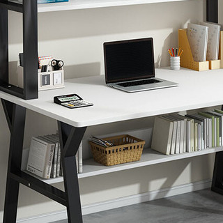 JIAJIALIN 佳家林 台式双层电脑桌 暖白色+黑色 80cm