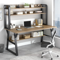 JIAJIALIN 佳家林 台式双层电脑桌 拉丝黑橡木色+黑色 100cm