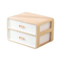 立贝斯 收纳柜 2层 33*24*23cm 杏色