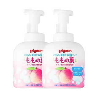 Pigeon 贝亲 温和保湿桃叶婴儿洗发沐浴露 日版 450ml+补充装 400ml