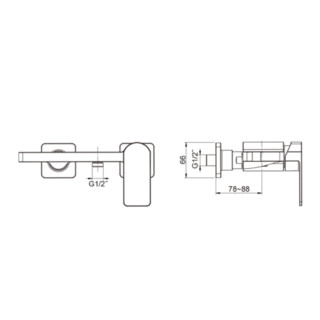 KOHLER 科勒 23493T-4-CP 挂墙式花洒龙头