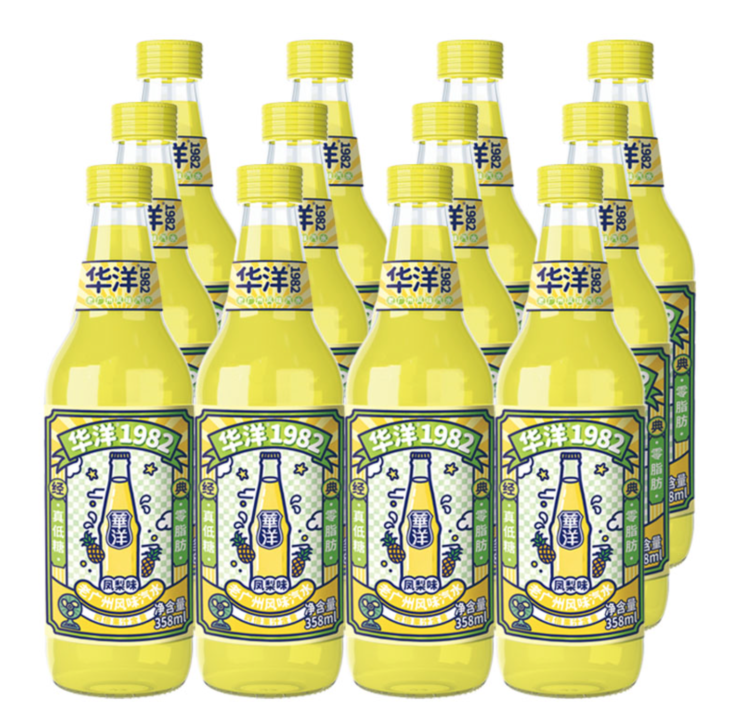 华洋 1982汽水凤梨味 358ml*12玻璃瓶