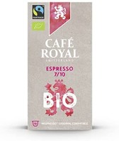 CAFE ROYAL 芮耀 Café Royal Espresso 生物博览会和有机版 Nespresso 兼容铝咖啡豆荚，强度 7/10，10x10