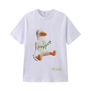 ROARINGWILD PONPOM系列 女士圆领短袖T恤 ORW221418-WH 白色 L