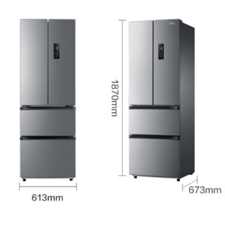 Midea 美的 BCD-323WTPM(E) 风冷多门冰箱 323L 银色
