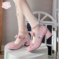 sheep puff 绵羊泡芙 Lolita洛丽塔 玫琳小姐 女士皮鞋 米白色低跟