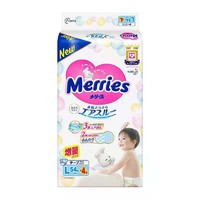 Merries 妙而舒 花王(Merries)纸尿裤L54+4片增量装L58码大号尿不湿(9-14kg)(日本进口)