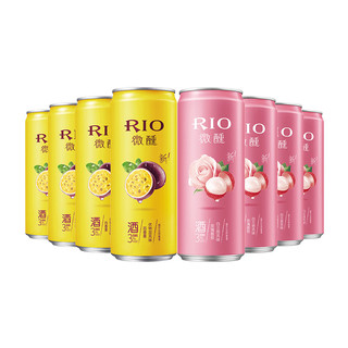 RIO 锐澳 微醺 预调鸡尾酒组合装 2口味 330ml*8罐（百香果味330ml*4罐+玫瑰荔枝味330ml*4罐）