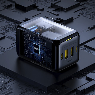 AOHI 奥海 AOC-C007 氮化镓充电器 双Type-C/双USB-A 65W+MFi认证 Type-C转Lightning 数据线 1.2m 黑色