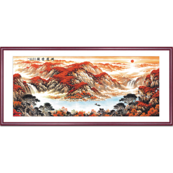 思荷李嘉诚同款鸿运当头118x48cm宣纸优质实木框