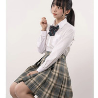 Kyouko 梗豆 JK制服 月光森林 松绿色格裙 A款短裙 XS