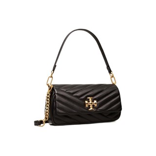 TORY BURCH 汤丽柏琦 KIRA CHEVRON系列 女士小号翻盖肩背包 90456 黑色