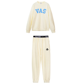 VAS&CO 男女款卫衣休闲裤套装 SLFS01 2件套 杏色 S