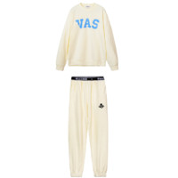 VAS&CO 男女款卫衣休闲裤套装 SLFS01 2件套 杏色 XL
