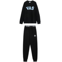VAS&CO 男女款卫衣休闲裤套装 SLFS01 2件套 黑色 M