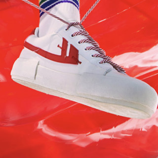 WARRIOR 回力 “一往无前” 中性运动帆布鞋 WXY-C467G 白/红 34